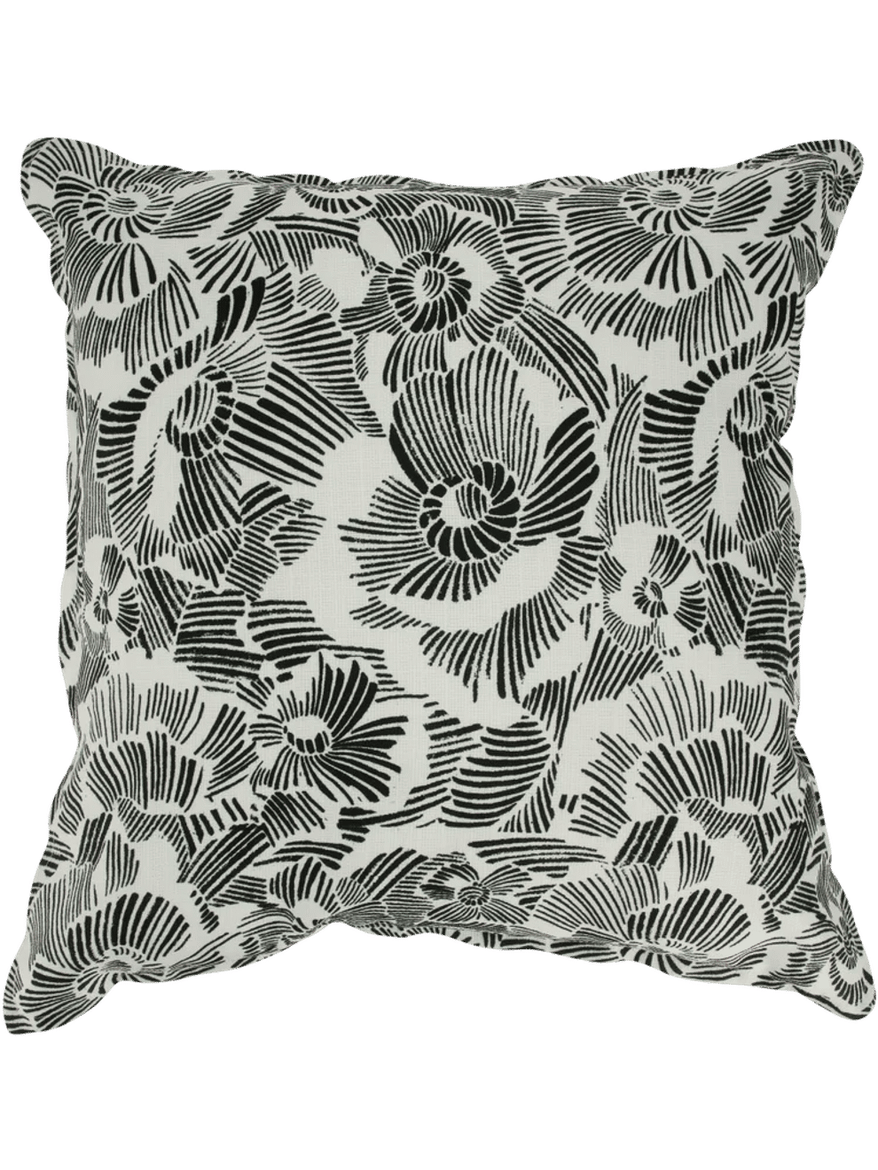 Black Flowers Scatter Cushion 50X50Cm