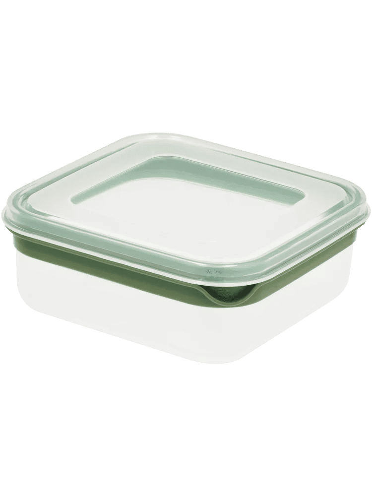 Green Stripe Square Container