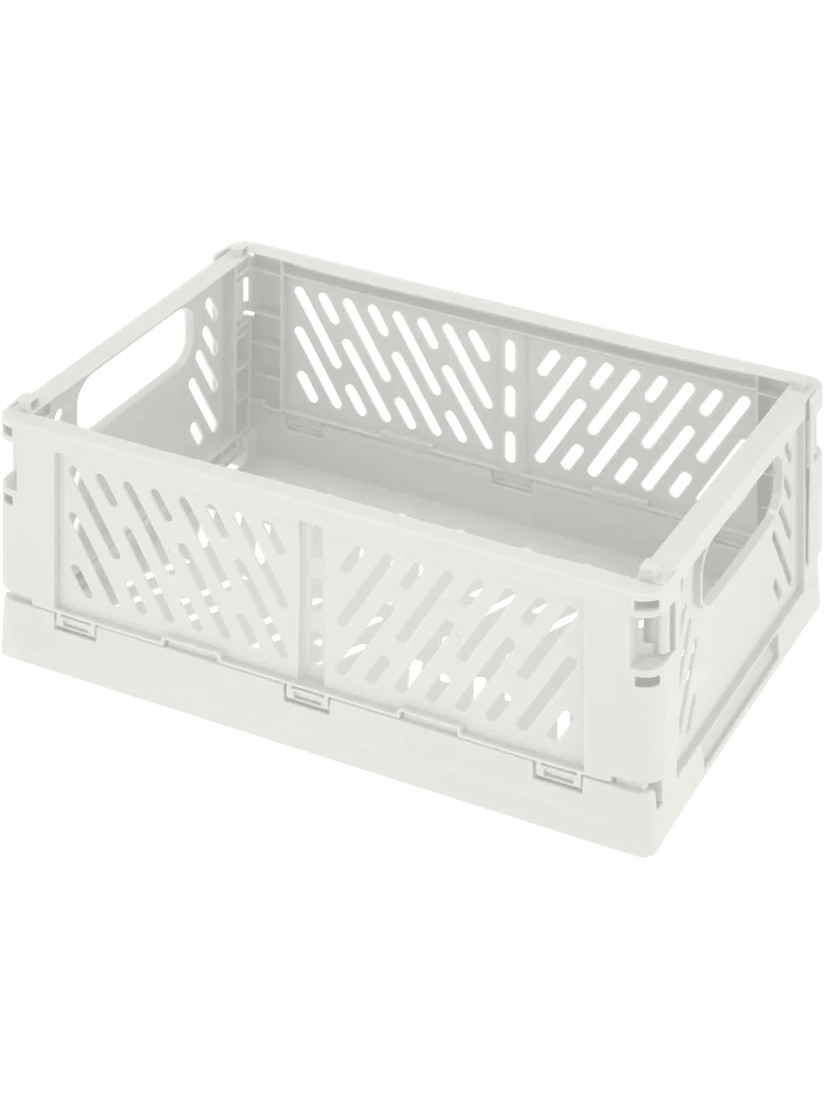 Small White Foldable Storage Crate