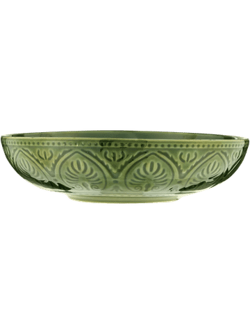 Textured Leaf Pattern Glass Bowl 20x5cm