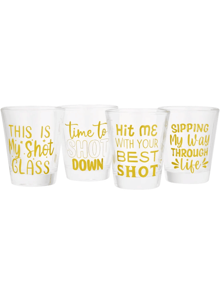4 Pack Assorted Shot Glasses