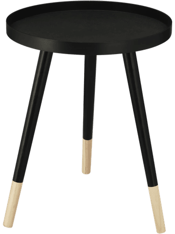 Black Round Side Table With Two-Tone Legs