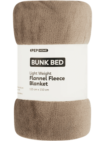 Lightweight Taupe Bunk Bed Flannel Fleece Blanket
