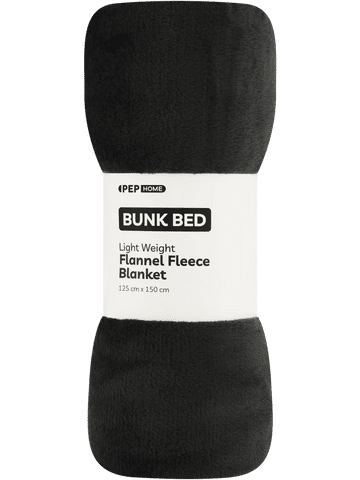 Lightweight Black Bunk Bed Flannel Fleece Blanket