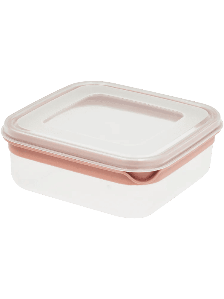 Pink Stripe Square Container