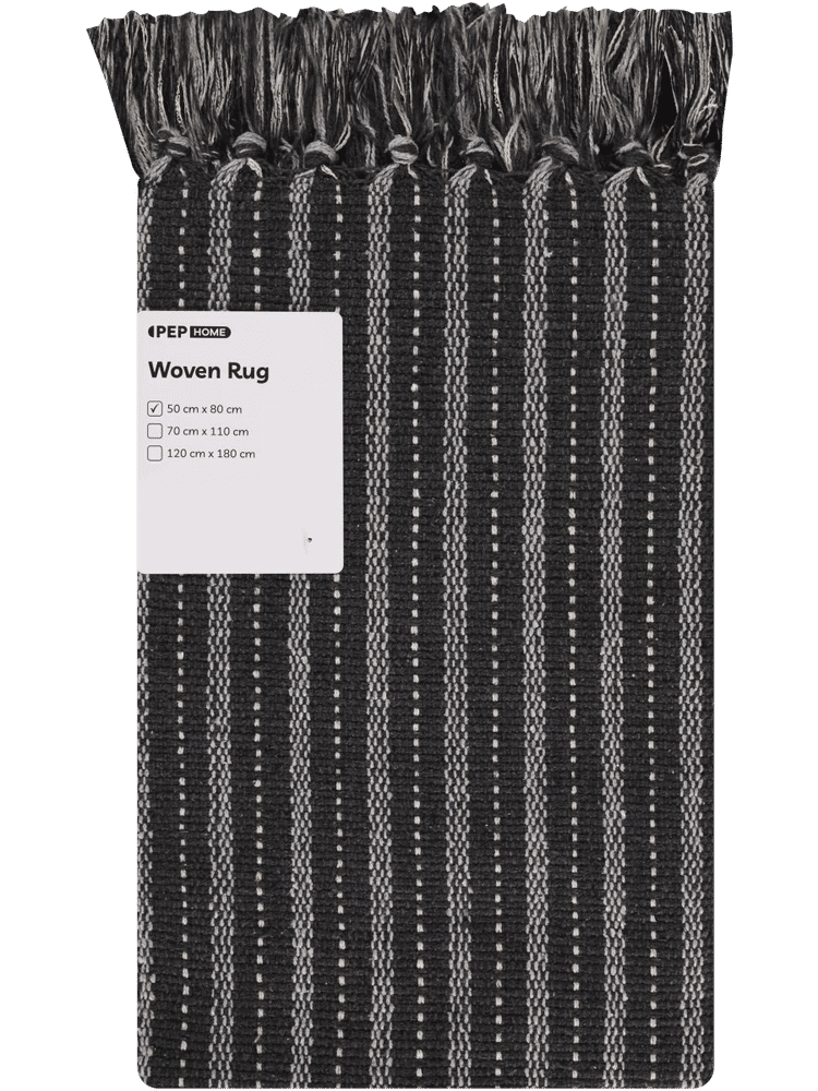 Small Grey Budget Woven Rug (1)