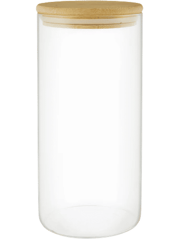 Glass Canister With Bamboo Lid 10x21cm