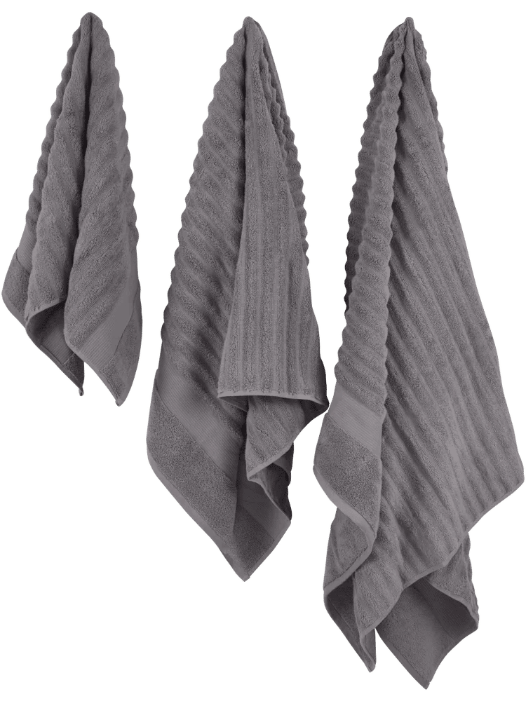 Charcoal Ripple Zero Twist Hand Towel