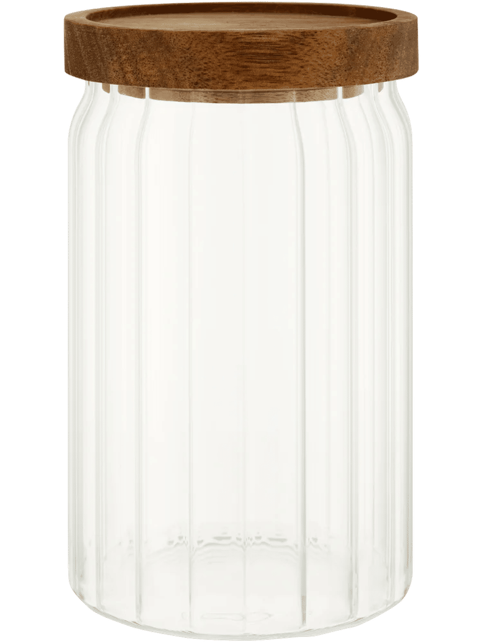 Glass Canister With Acacia Lid 15x9cm