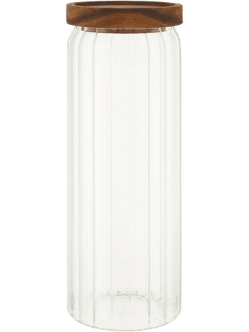 Glass Canister With Acacia Lid 25x9cm