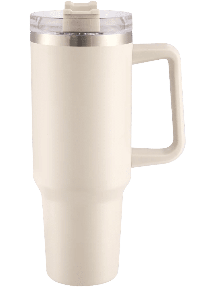 White Stainless Steel Tumbler With Handle 1.18 Litre