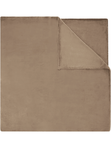 Queen Lightweight Taupe Flannel Fleece Blanket