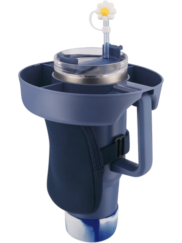 Blue Plastic Tumbler Glass Snack Tray