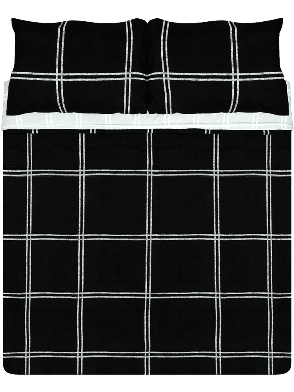 Queen Bed Mono Grid Comforter Set