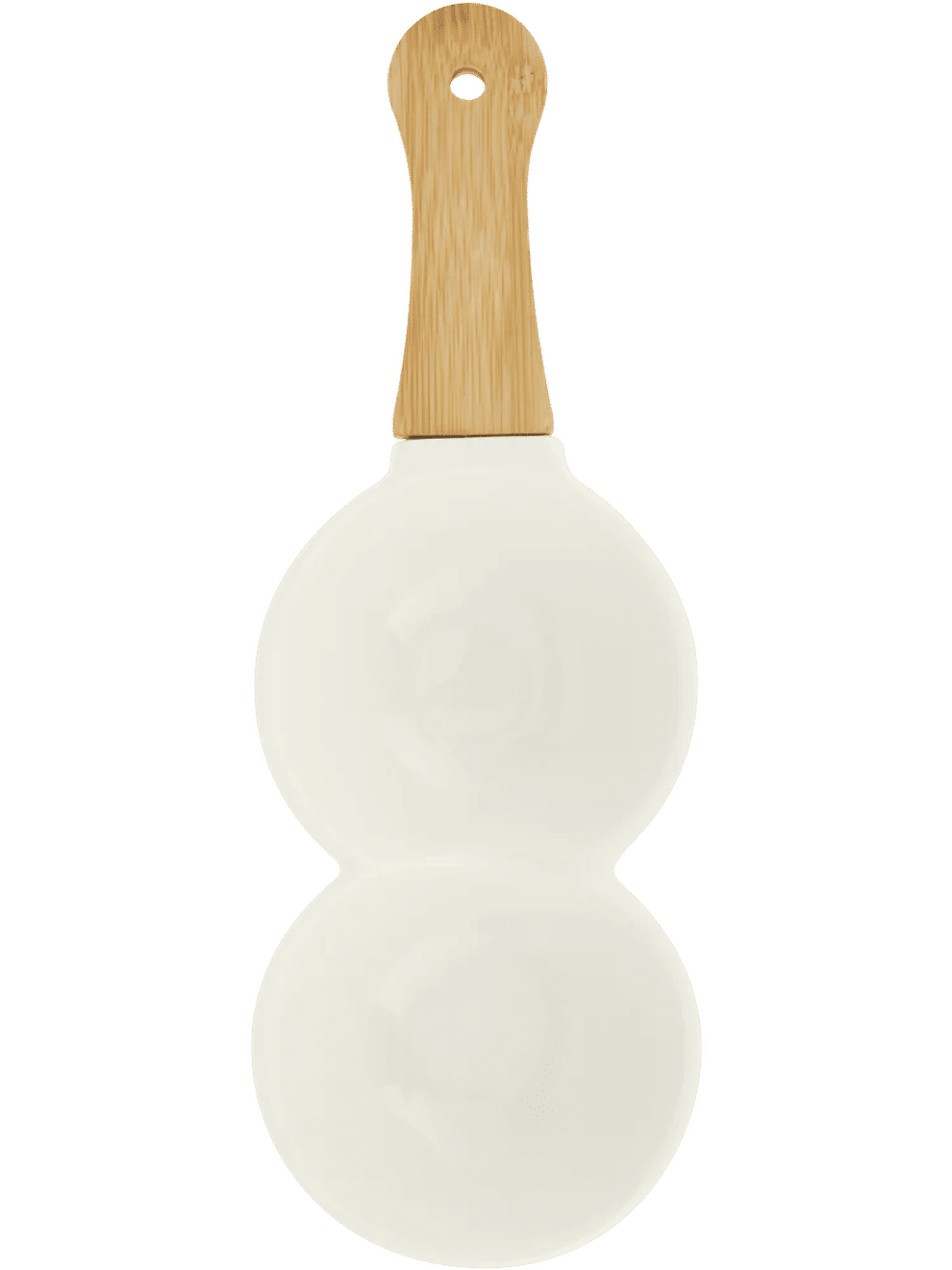 Two-Bowl Server With Wooden Handle 29x10x5cm