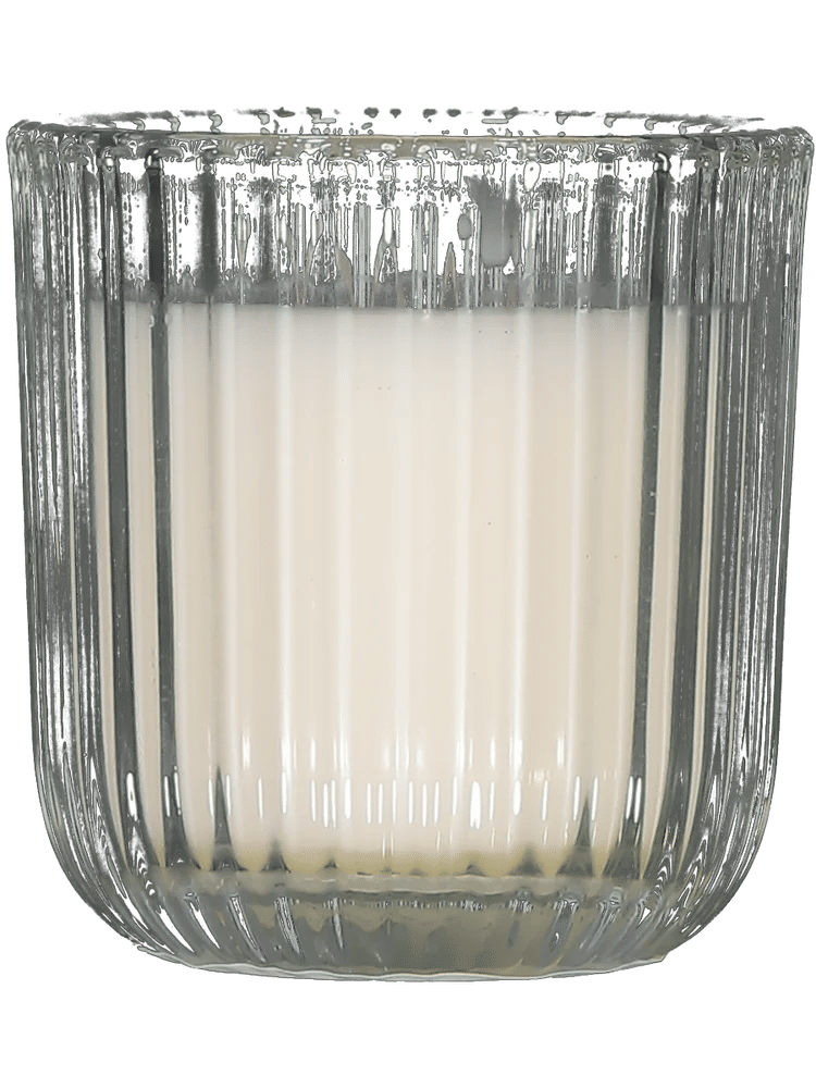 White Textured Glass Candle