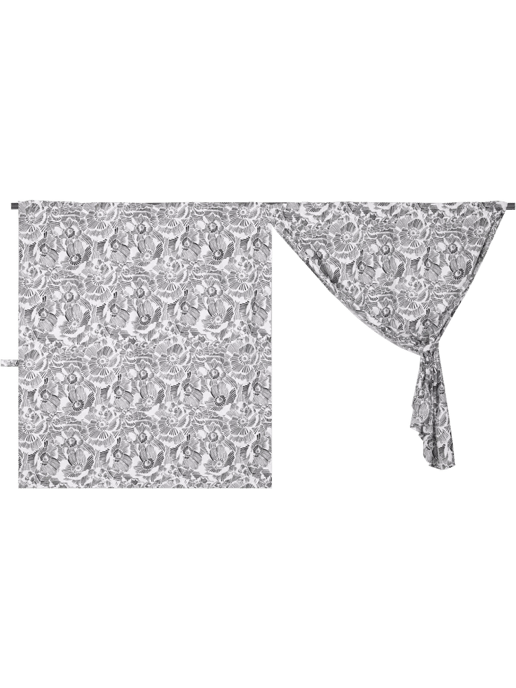 Jaida Taped Unlined Printed Café Curtain Set 120x230cm