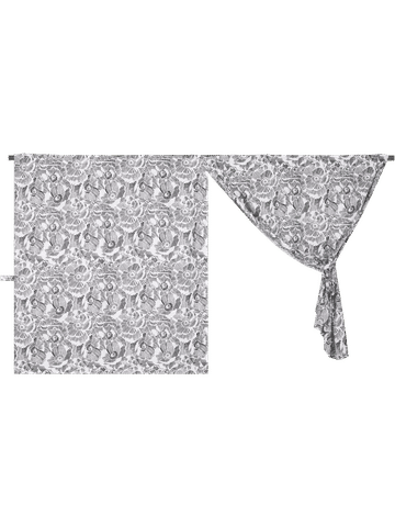 Jaida Taped Unlined Printed Café Curtain Set 120x230cm