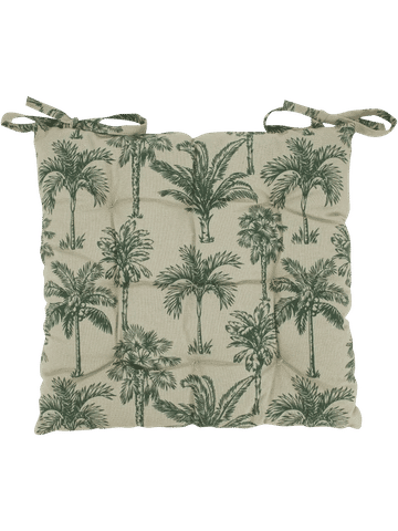 Palm Tree Outdoor Chair Pad With Strings
