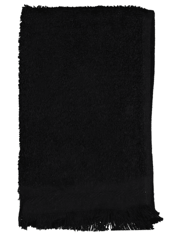Fringed Black Guest Towel