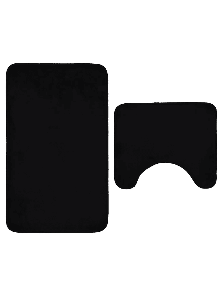 2 Piece Foam Black Mat Set