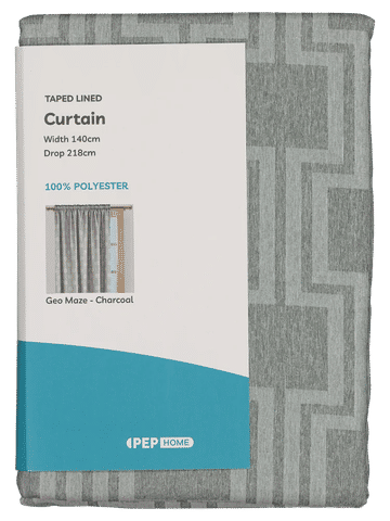 Charcoal Lined Curtain