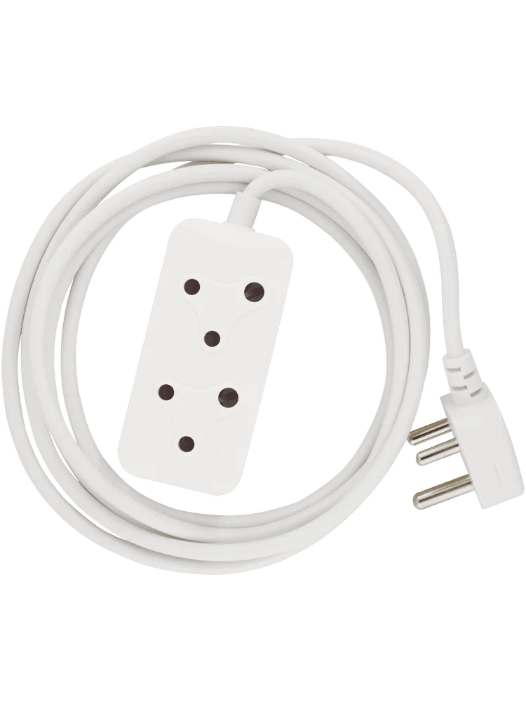 2 Power Socket Extension Cord 3 Meters