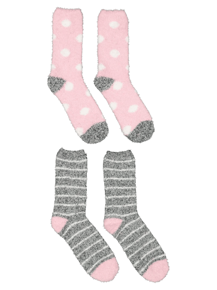 2-Pack Fluffy Crew Socks