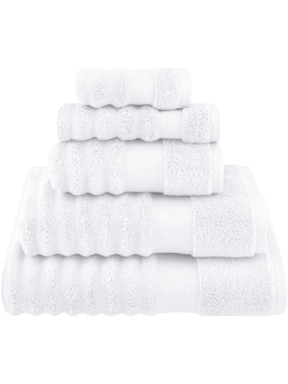White Ripple Zero Twist Long Face Cloth (1)