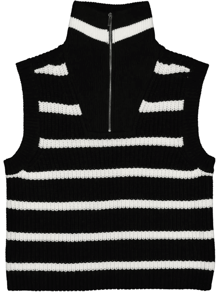 Sleeveless Zip-Neck Knitwear Vest