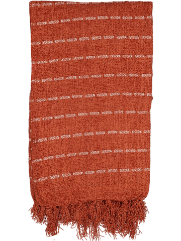 Chenille Throw Rust Strip