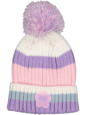 Colour Block Pom Pom Beanie