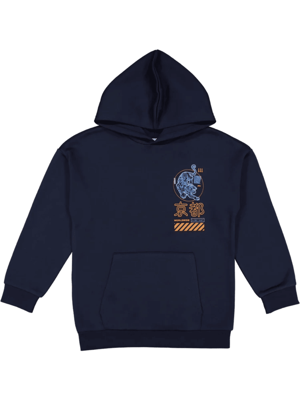 Blue Printed Hoodie