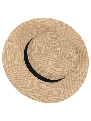 Straw Hat Black Ribbon