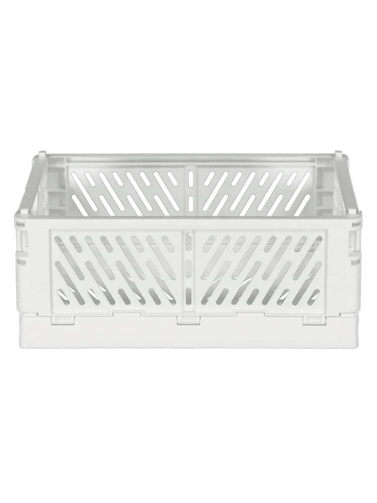 Medium White Foldable Crate
