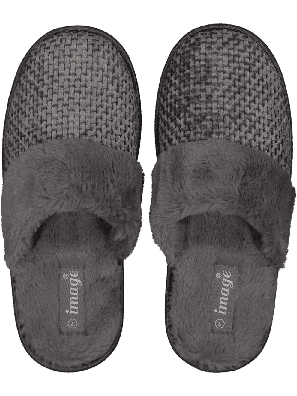 Grey Faux Fur Slipper