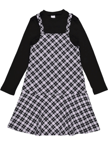 Check Pinafore Dress Set
