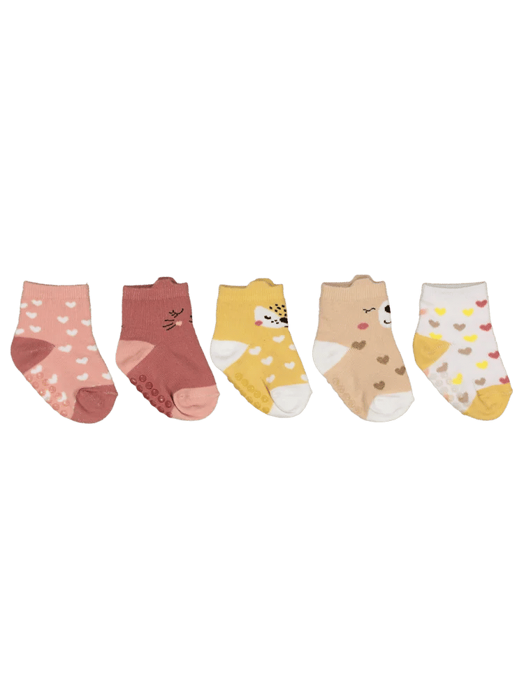 Baby Girls Animal Print 5 Pack Socks