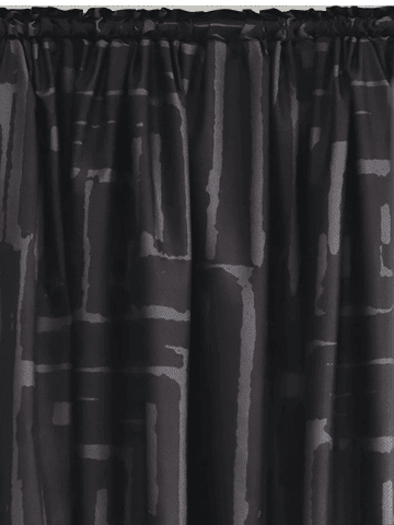 Black Fendi Unlined Microfiber Printed Curtain