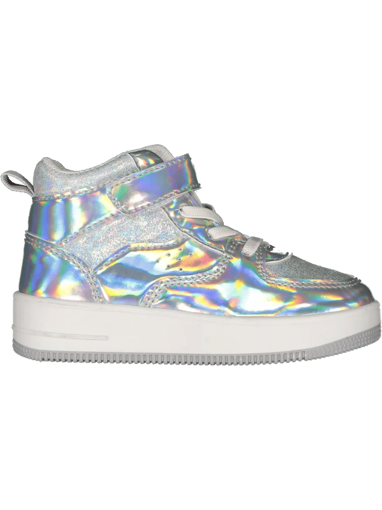 Silver Glitter Hi-Top Sneakers