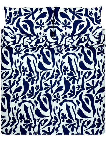 Double Bed Blue Organic Geo Comforter Set