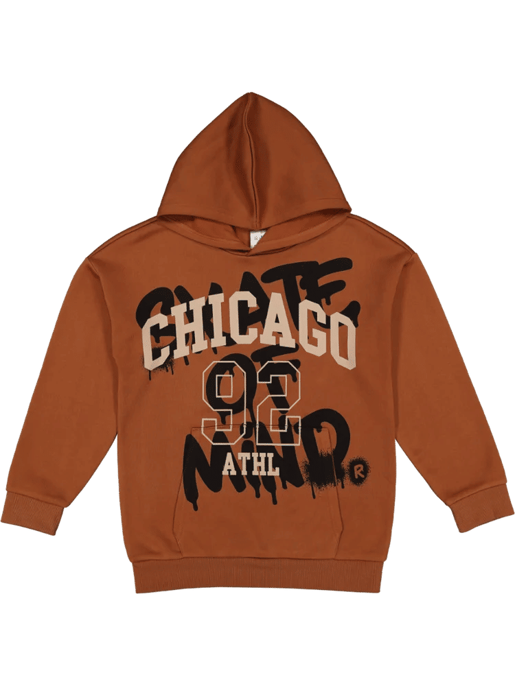 Brown Printed Hoodie