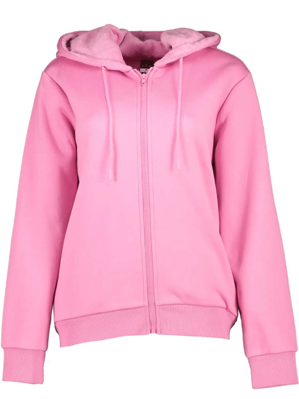 Pink Fleece Zip Through Hoodie