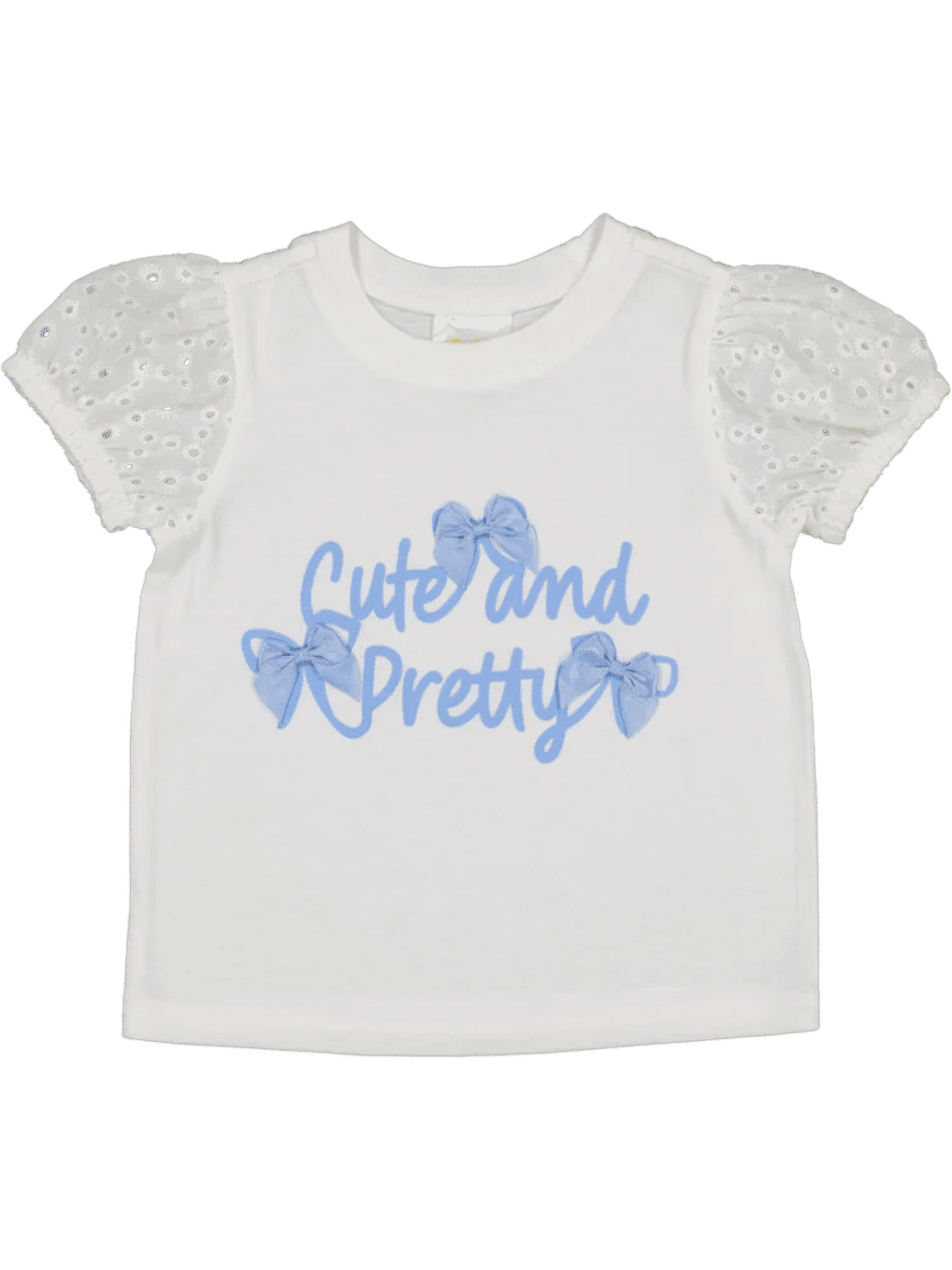 White Cute Printed Top