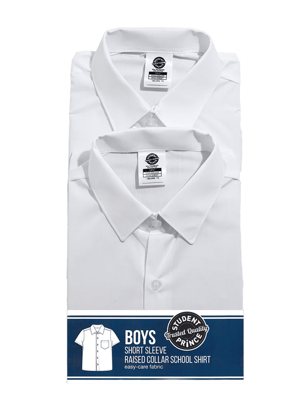 2 Pack White Short Sleeve High Shirt