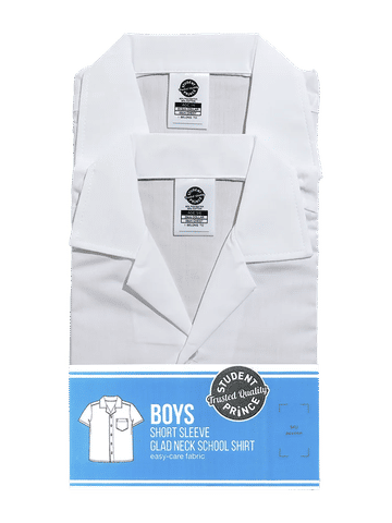 2 Pack White Short Sleeve High Shirt