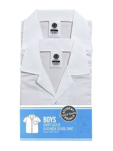 2 Pack White Short Sleeve High Shirt