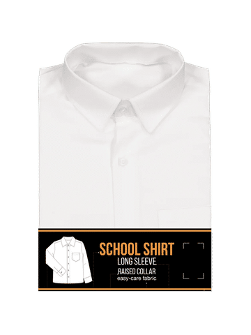 White Long Sleeve High Raised Collar Shirt