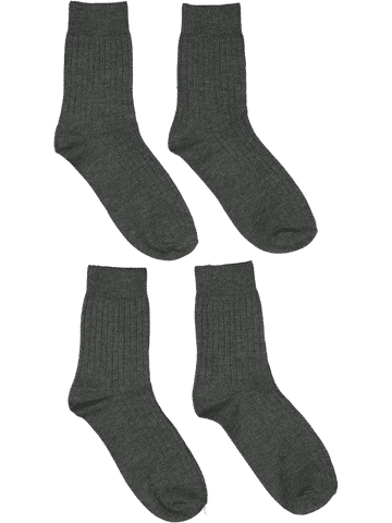 2 Pack Grey School Anklet Socks