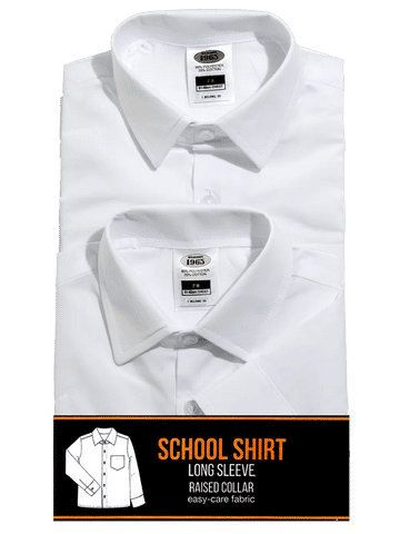 2 Pack Long Sleeve High School Raised Collar Shirt